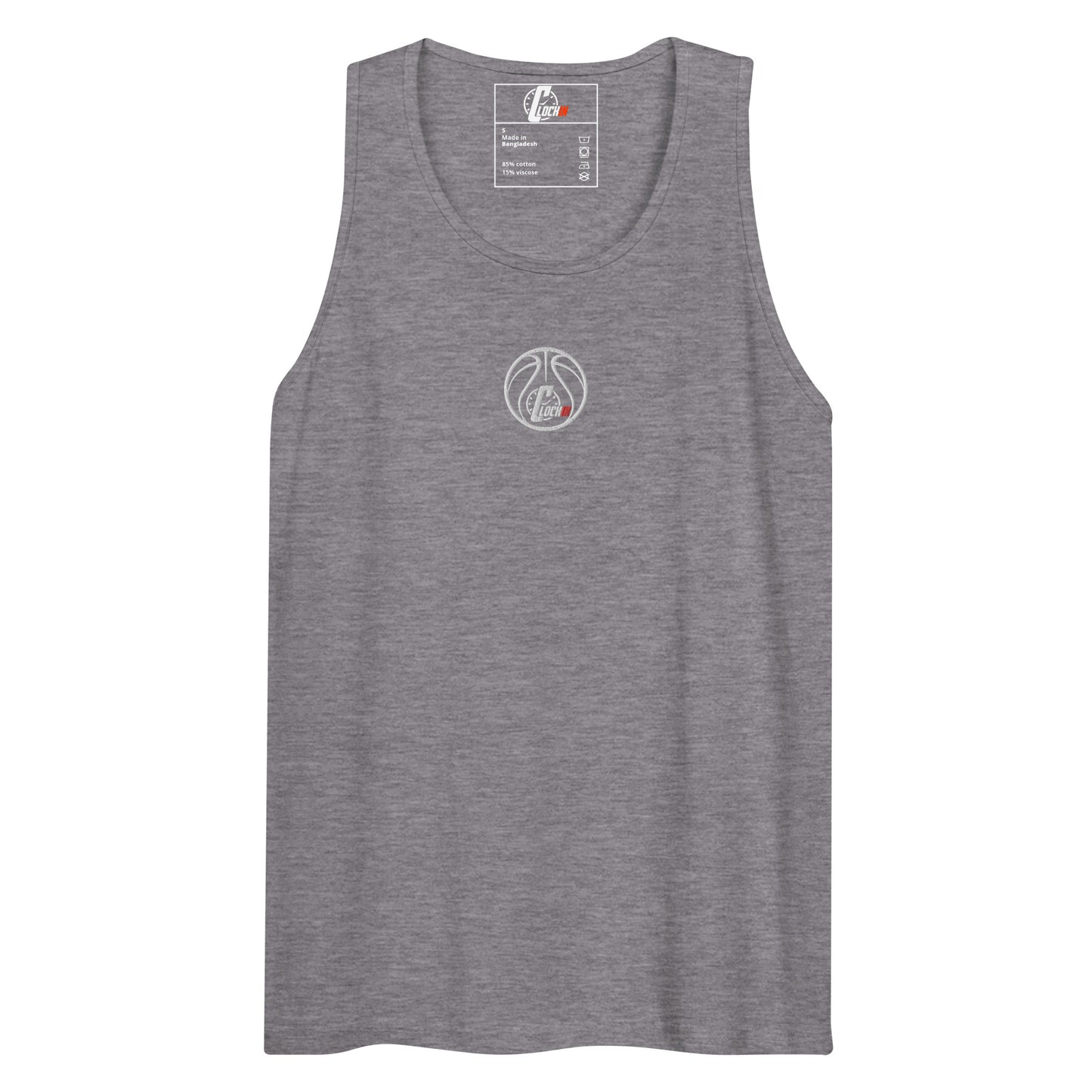 CLOCKIN Hoops Embroidered premium tank top
