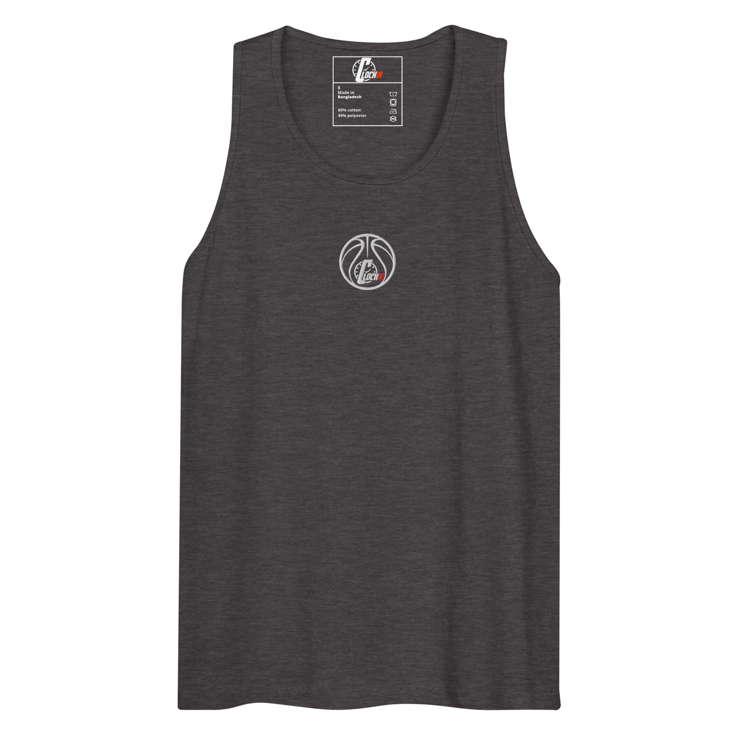 CLOCKIN Hoops Embroidered premium tank top