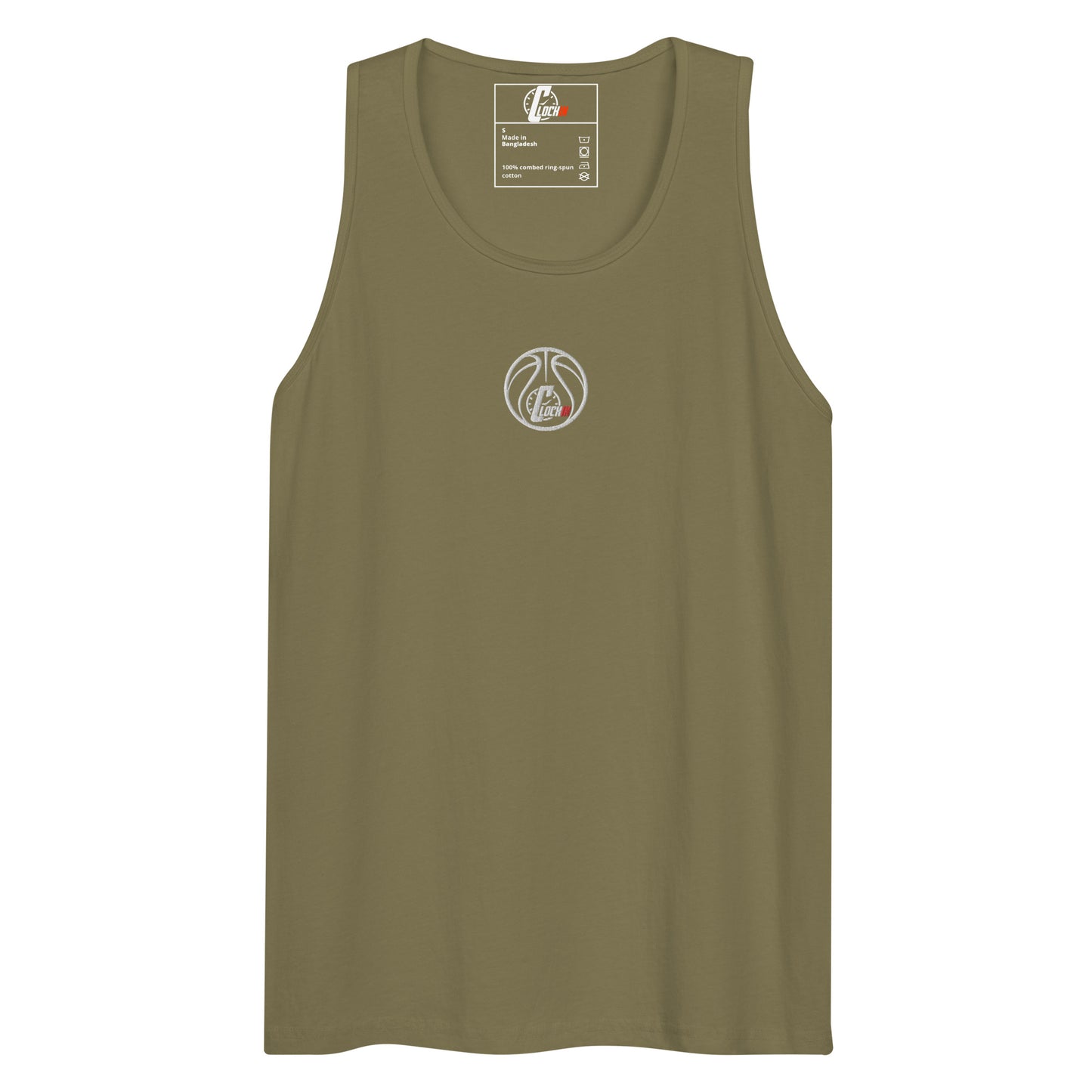 CLOCKIN Hoops Embroidered premium tank top