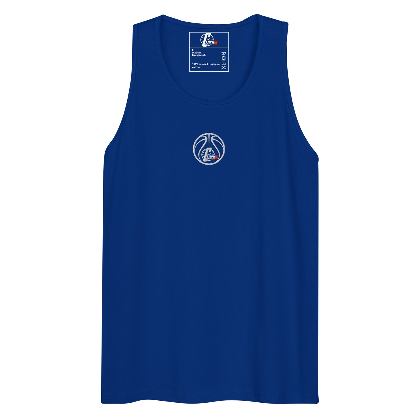 CLOCKIN Hoops Embroidered premium tank top